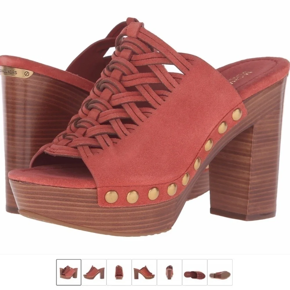 Michael Kors Westly Suede Mules - Cinnamon - Size 9.5